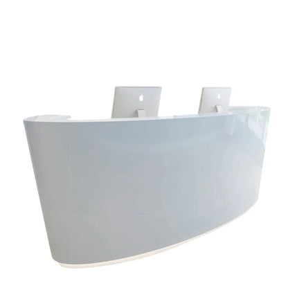 The Company's Reception Desk is Painted Curved Office, Simple and Modern Cashier Service Desk