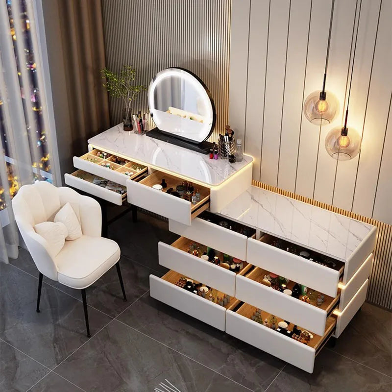 Modern Luxury Dressing Table Drawers Bedrooms Makeup Vanity Nordic Organizer Dressing Table Mirror Meuble Bedroom Furnitures