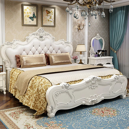 Royal Luxury Double Bed Nordic Modern Whitr Twin Frame Double Bed King Size Headboard Camas Matrimonial Bedroom Furniture