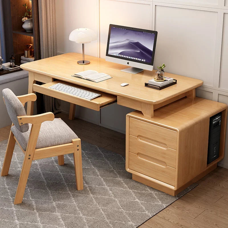 Wood Luxury Office Desks Modern Simplicity Study Bedroom Home Office Desks Table Computer Bureaux Meuble Work Furniture QF50OD