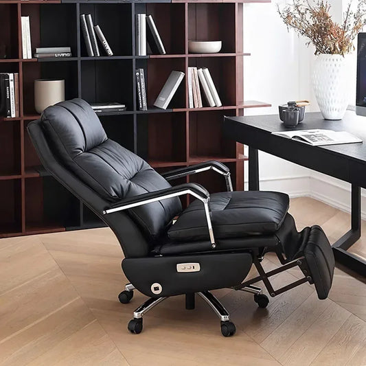 Back Cushion Leather Office Chair Design Armrest Footrest Executive Chair Luxurious Unfolding Bureau Meuble Kawaii Furniture