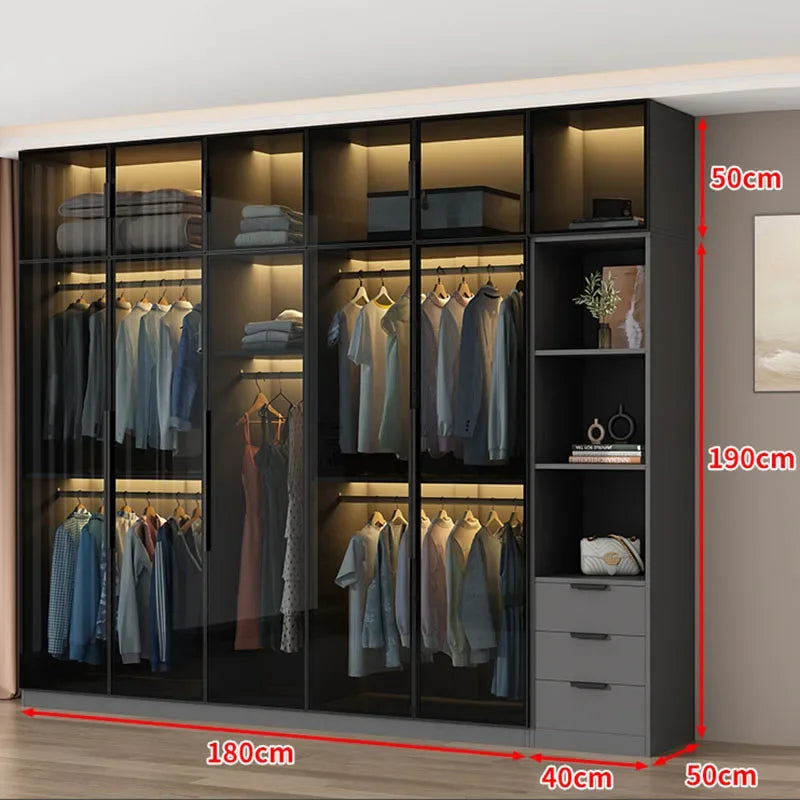 Modern Closet Wardrobes Display Bedroom Shelf Luxury Drawers Clothing Rack Bedroom Cloth Display Meuble De Rangement Furniture