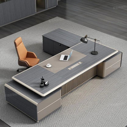 Office Desk Work Drawers Accessories Professional Furniture Seating Table Executive Modern Study Auxiliary Escritorio Simple