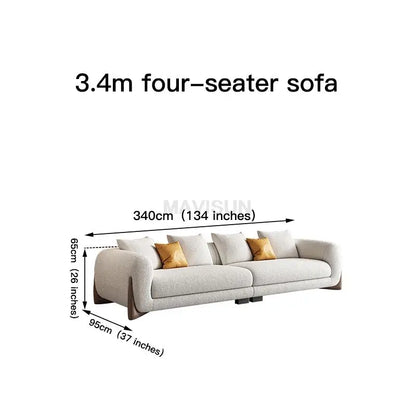 Italian Velvet Sofa large Modern Apartment Loveseat Solid wood Couch White double Lazy sofa Relaxing European room Furniture