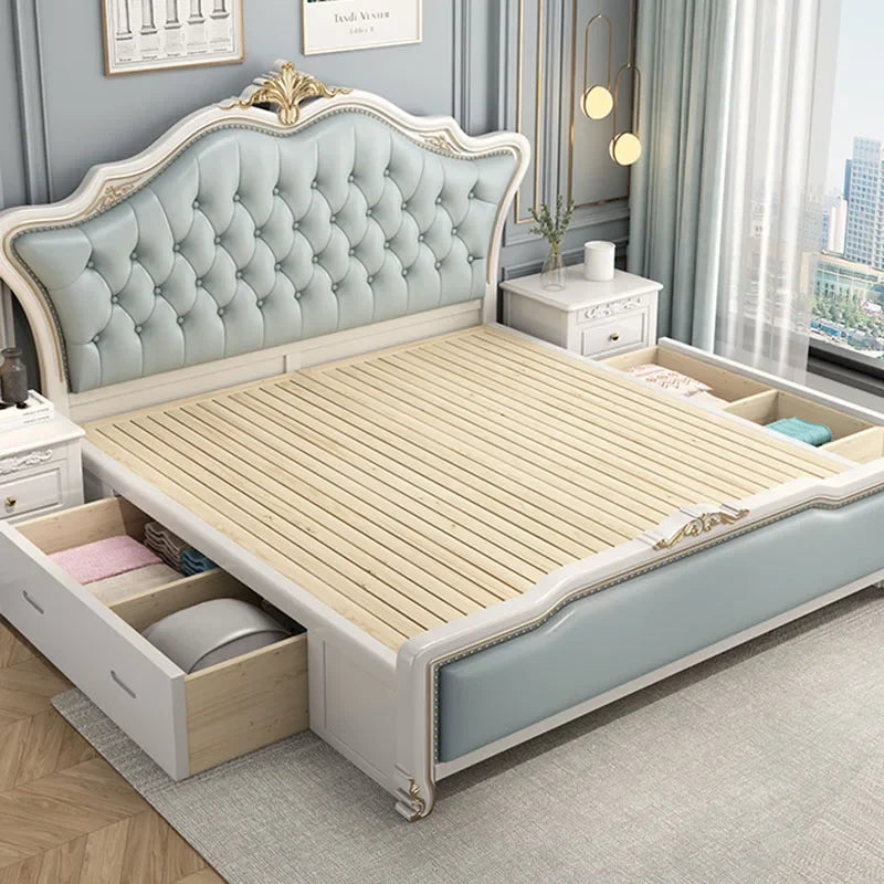 King Size Luxury Double Bed European Pretty Living Room Frame Double Bed Princess Modern Cama Matrimonial Bedroom Furniture