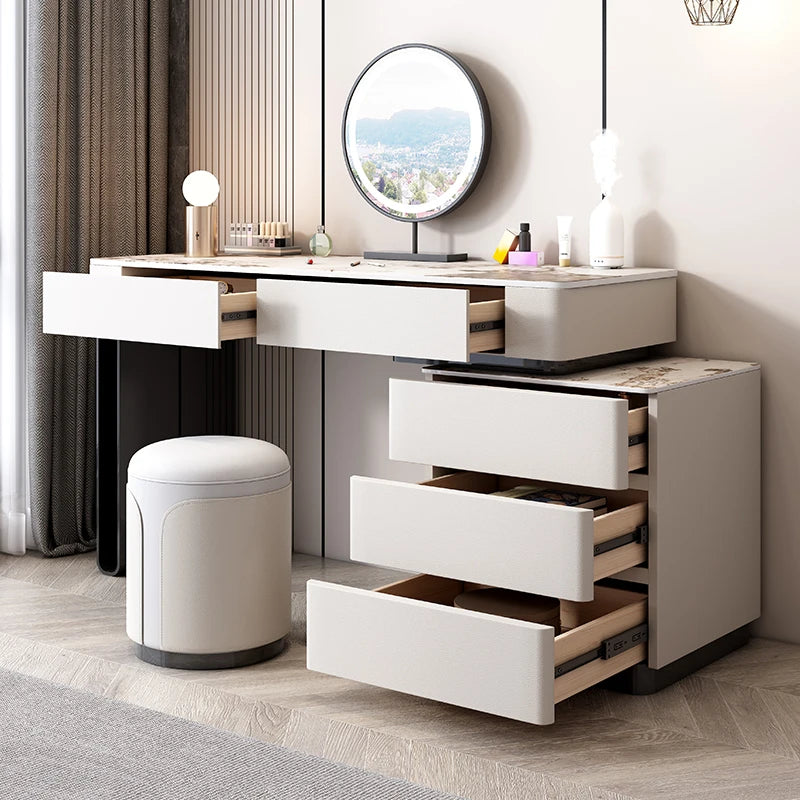 Luxury Drawers Dressing Table Mirror White Bed Side Cosmetic Vanity Table Room Nordic Coiffeuse Chambre Femme Room Furniture