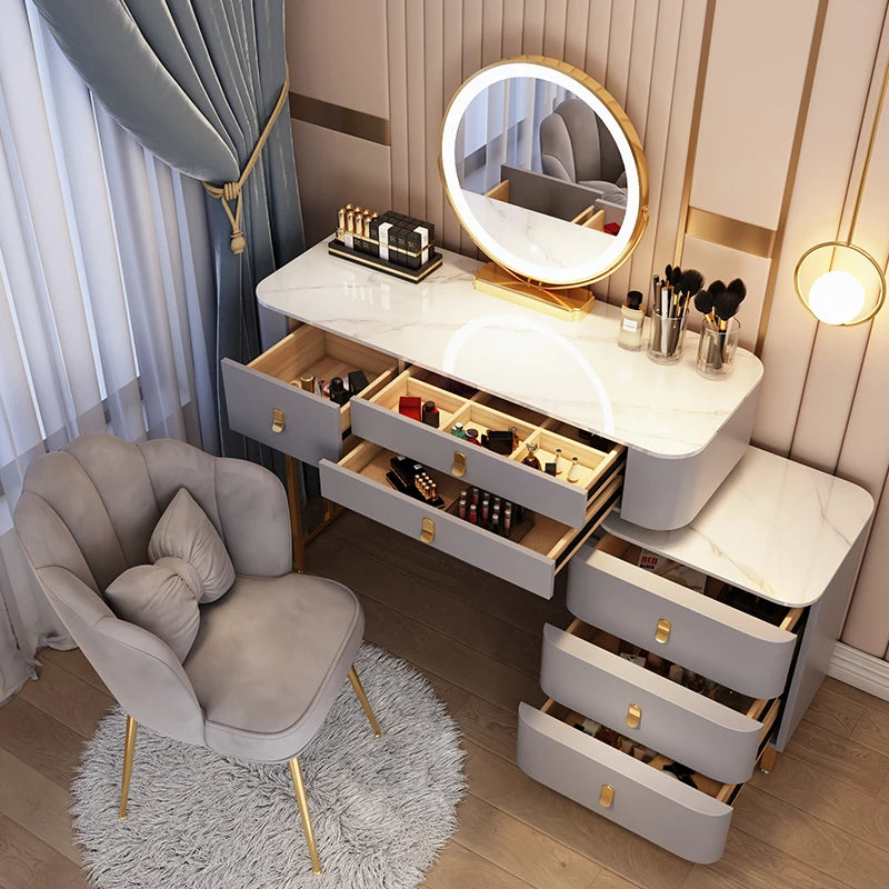 Luxury Nordic Dressing Table Organizers Storage Girls Makeup Dressing Table Bedroom Modern Coiffeuse De Chambre Furniture