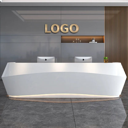 Reception Desk Modern Commercial Office Furniture Hotel Front Desk Bar Reception Curved Counter Beauty Salon Reception Table