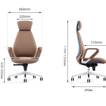 Ergonomic Chair Computer Chair Home Light Luxury Boss Chair Long Sitting Comfortable Back Seat Leather Office Chair Turn