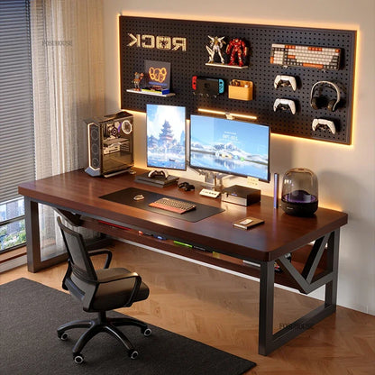 European Wooden Computer Desks Desktop Household Desk Rectangular Bedroom Double Table E-sports Gaming Table Simple Office Desks