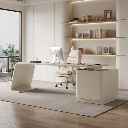 Work Corner Office Desks Pullout Under Table Meeting Room Appoint Office Desks Laptop Stand Tavolo Da Lavoro Italian Furniture