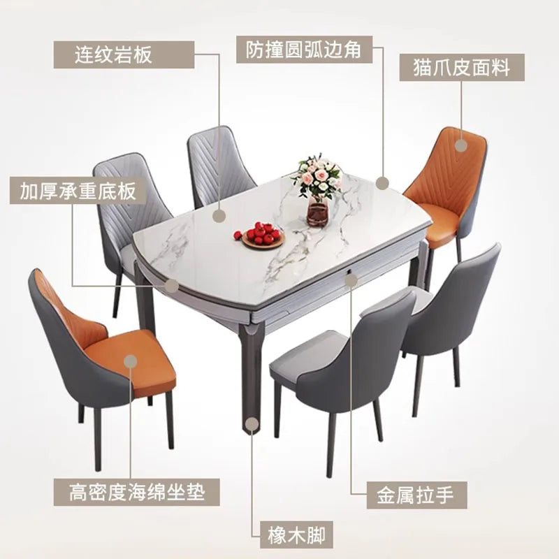 Extendable Table Wooden Chairs Kids Chair Set Lift Top Dining Bar Living Room Furniture Luxury Dinning Tables Sets Wash Large