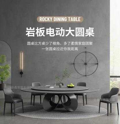 Console Modern Minimalist Light Luxury Rock Plate Dining Table Rotary Table Circular Chair Mesa De Jantar Bedroom Set Furniture