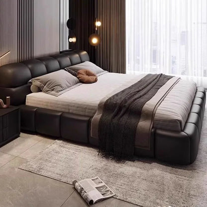 Cheap Unique Double Bed Modern Wood Black King Size Lounge Double Bed Bedroom Luxury Somieres Y Marcos De Cama Home Furniture