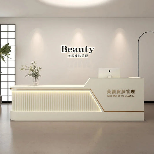 Nordic Salon Simplicity Shop Counter Modern Reception Cashier Luxury Comptoire Caisse Magasin Beauty Salon Furniture