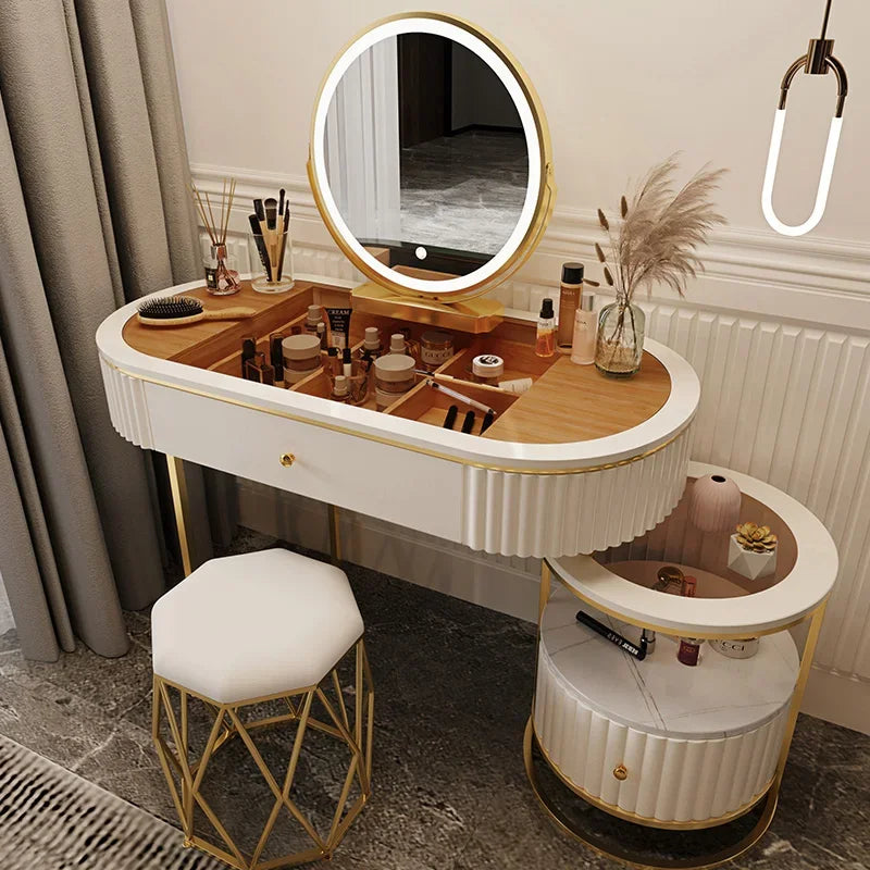 Luxury Charm Dressing Table Luxury Nordic Salon Drawer Nordic Dressing Table Mirror Chair Storage Coiffeuse Furniture Makeup