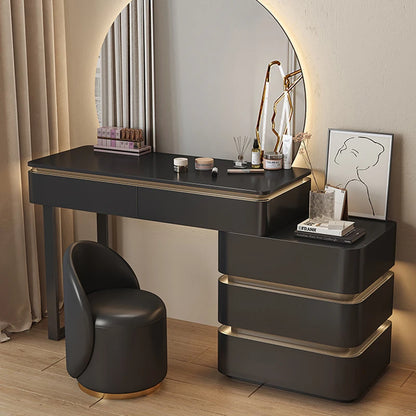 Black Design Vanity Makeup Desk Bedroom Small Simplicity Vanity Table Set Nordic Home Italian Meuble Coiffeuse Luxury Furniture