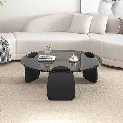 Glass Coffee Table Set Light Luxury Modern Minimalist Minimalist Creative Sofa Living Room Household Round Side Table New