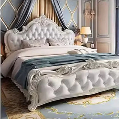 Queen Luxury Aesthetic Bed Under Storage King Size Salon Bedroom Twin Bed Modern Wood Leather Letto Matrimoniale Room Furniture