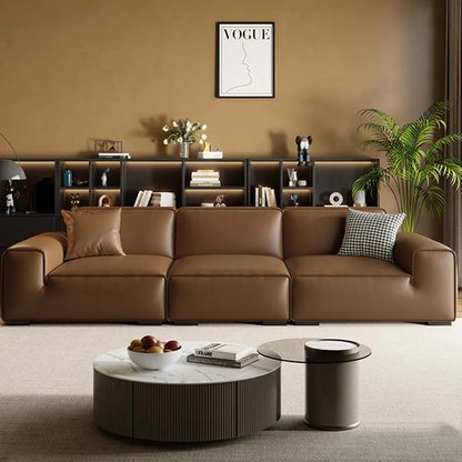 European Living Room Sofa Genuine Leather Luxury Modular Sofa Comfortable Lounge Divano Soggiorno Di Lusso Modern Furniture