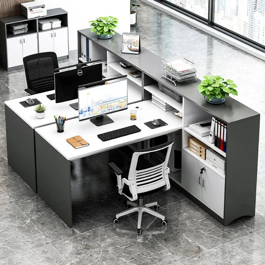 Employee Combination Office Desks Simplicity Modern Double Person Computer Office Desks Bureau Meuble Working Equipment QF50OD