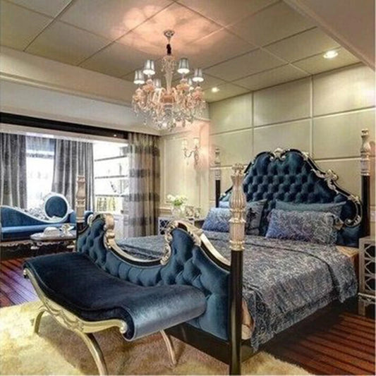 Master Villa Luxury Bed European Princess Leather Headboard King Size Bed Human Bedding Modern Muebles Para Dormitorio Furniture