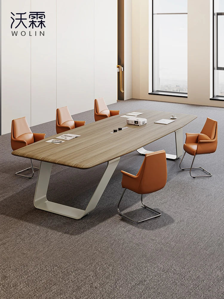 Conference table: simple modern bench table, conference room desk, large multi-person training table, negotiation table, office