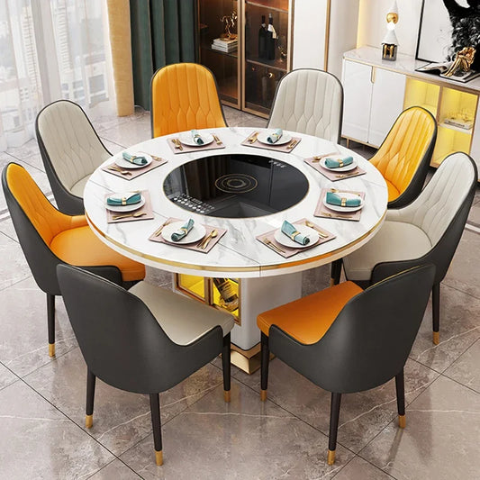 Marble Round Dining Tables Set Kitchen Glass Modern Dinning Table Luxury Multifunctional Smart Esstische Home Furniture WSW40XP