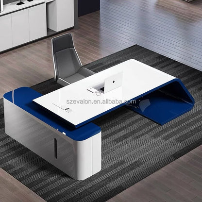 Foshan Wholesale Sale OEM Customized Wood Style Modern Office Furniture Wooden Executive Desk Office Table Design