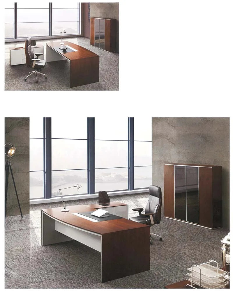 Modern Lasted Luxury CEO Boss Executive Desk Large Frame Fashion Wooden Furniture Office Table