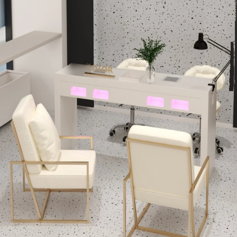 Design Square Nail Table Accent Simple Speciality Manicure Table Professionals Nordic Manikür Masası Nail Salon Furniture CM50ZJ