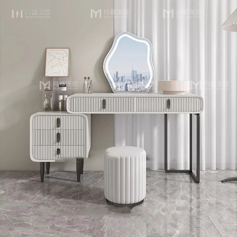 Bedroom Luxury Dressing Table Mirror White Girls Drawer Dressing Table European Salon Make Up Tocador De Maquillaje Furniture