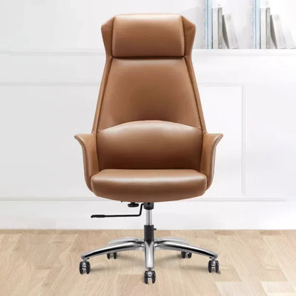 Executive Leather Computer Office Chair Design Leather Luxurious Black Roller Chair Wheels Rotate Silla Escritorio Furniture