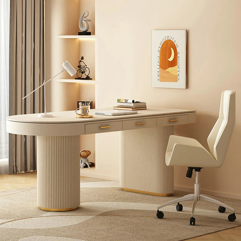 Computer Desktop Office Desks Reception Meeting Modern Workstation Executive Drawers Scrivania Cameretta Luxury Furniture