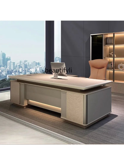 Boss Desk Office Desk Simple Modern Manager President Office Desk and Chair Combination Executive Desk High-End Office Furniture