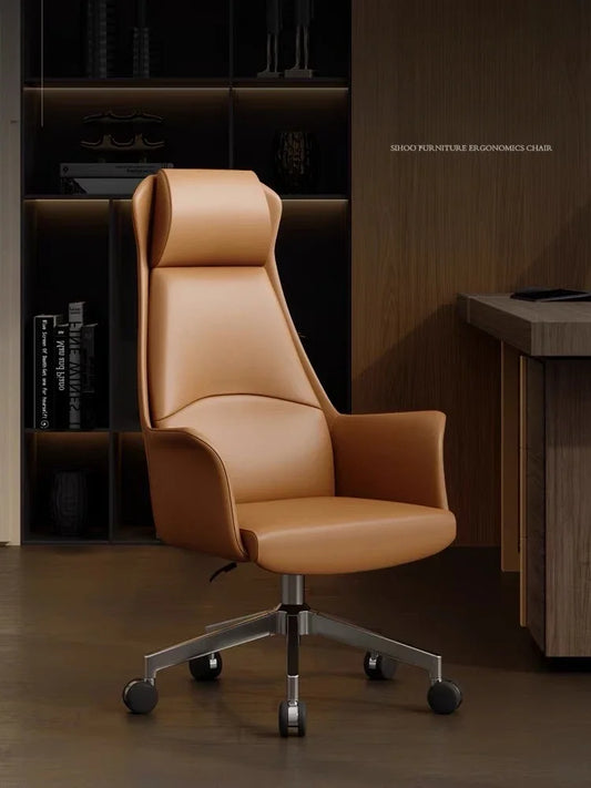 Luxurious Commerce Office Chair Leather Comfort Mobile Computer Boss Executive Office Chair Bedroom Silla Office Furniture Relax