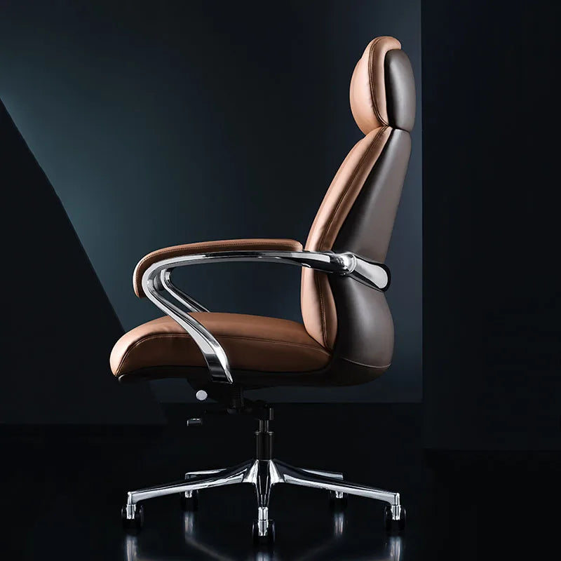 Italian Luxury Leather Boss Office Chair Comfortable Computer Book Chair Cowhide President's Swivel Cadeira Office Furniture