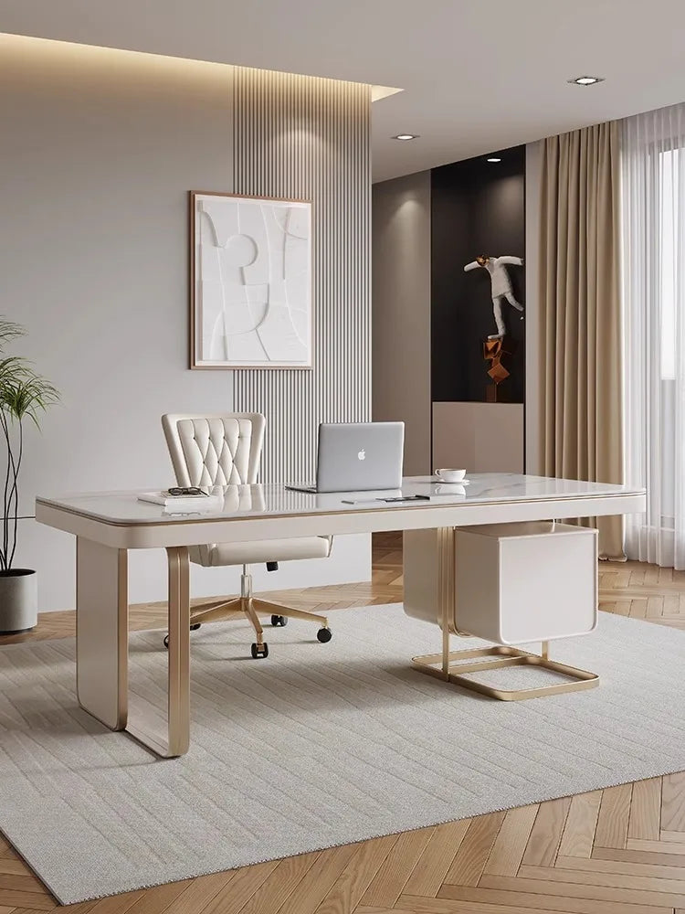 White Modern Executive Office Desk Table Corner Writing Vanity Stand Up Desk Table Study Scrivania Ad Angolo Home Furniture