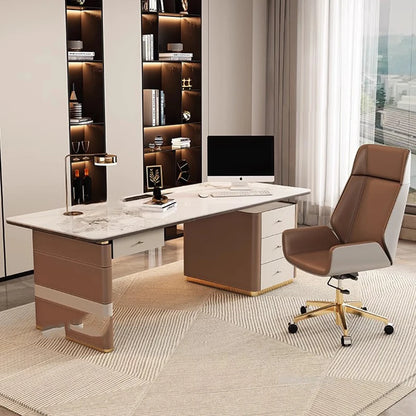 Drawers Modern Workbench Computer Desktop Work Storage Office Desks Executive Console Scrivania Con Cassetti Office Furniture