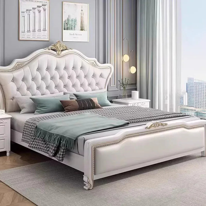 King Size Luxury Double Bed European Pretty Living Room Frame Double Bed Princess Modern Cama Matrimonial Bedroom Furniture