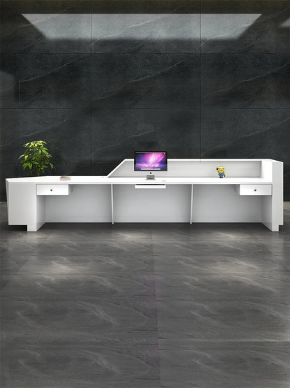 2024 Commercial Office Furniture Hotel Front Desk Reception Curved Cool Counter Bar Reception Desk Beauty Salon Reception Table