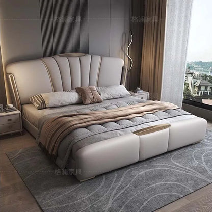 Modern Marriage Bed Luxury Nordic Aesthetic King Size Double Bed Storage Lounge Camas Y Muebles Dormitorio Bedroom Furniture