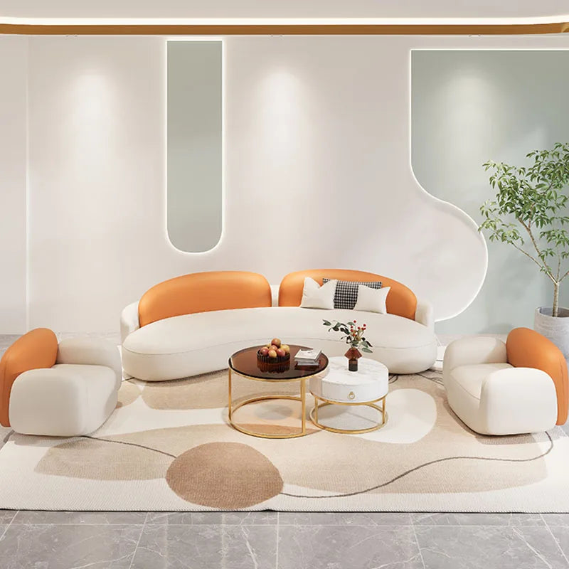 Luxury Fancy Elegant Sofas Kawaii Orange Cute Lazzy Floor Living Room Sofas Sectional White Divani Da Soggiorno Furniture