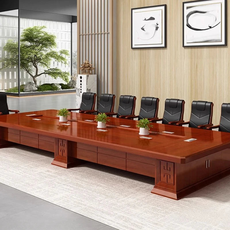 Wooden Modern Conference Table Computer Coffee Laptop Meeting Office Desk Design Drawer Tavolo Riunioni Office Furniture CM50HY