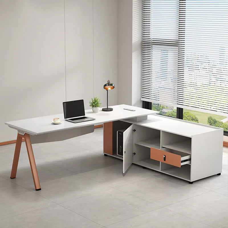 Organizer White Office Desk Corner Luxury Writing Computer Work Executive Office Desk Drawers Bureau Meuble Home Furnitures