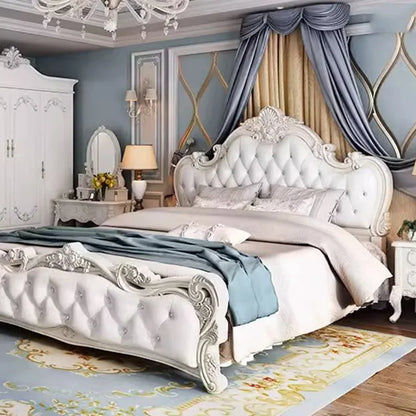 Queen Luxury Aesthetic Bed Under Storage King Size Salon Bedroom Twin Bed Modern Wood Leather Letto Matrimoniale Room Furniture