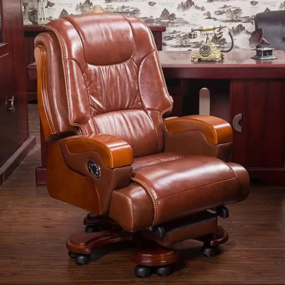 Lounge Office Chair Lumber Back Support Modern Luxurious Portable Chair Leather Ergonomic Sillon Reclinables Theater Furniture