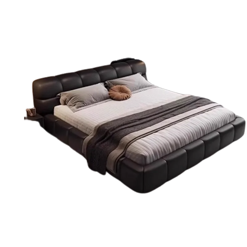 Cheap Unique Double Bed Modern Wood Black King Size Lounge Double Bed Bedroom Luxury Somieres Y Marcos De Cama Home Furniture