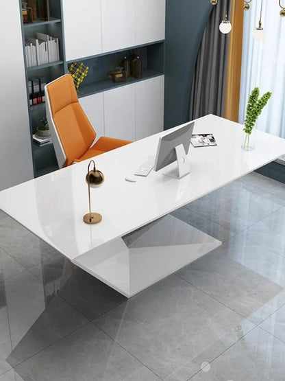 White Executive Modern Aesthetic Luxury  Ergonomic Mesa Escritorio Furniture