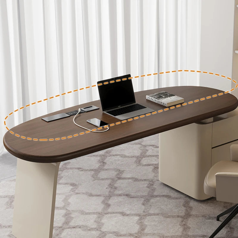 Solid Wood Executive Office Desk Table Laptop Writing Vanity Small Bedroom Desk Table Boss Scrivania Ad Angolo Home Furniture